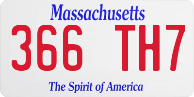 MA license plate 366TH7