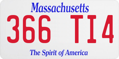 MA license plate 366TI4