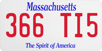 MA license plate 366TI5