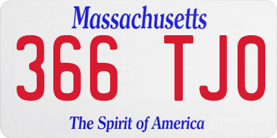 MA license plate 366TJ0
