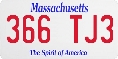 MA license plate 366TJ3