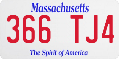 MA license plate 366TJ4