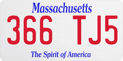 MA license plate 366TJ5