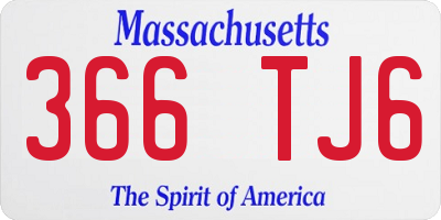 MA license plate 366TJ6