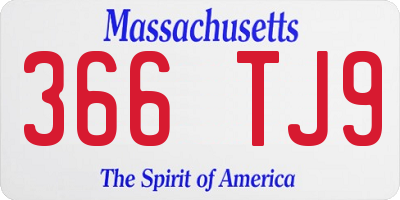 MA license plate 366TJ9