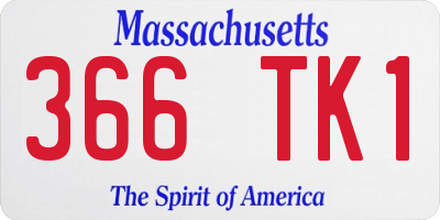 MA license plate 366TK1