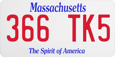 MA license plate 366TK5