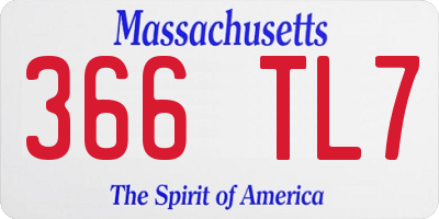 MA license plate 366TL7