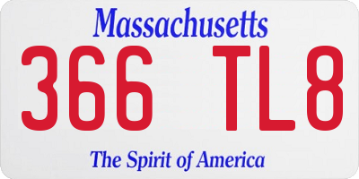 MA license plate 366TL8