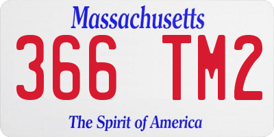 MA license plate 366TM2