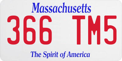 MA license plate 366TM5