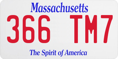 MA license plate 366TM7