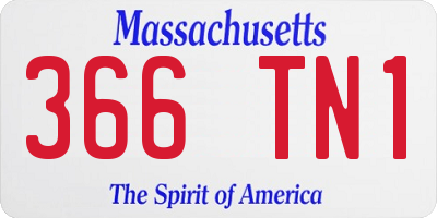 MA license plate 366TN1