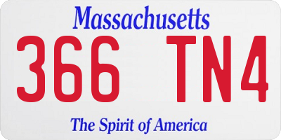 MA license plate 366TN4
