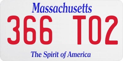 MA license plate 366TO2