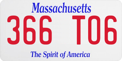 MA license plate 366TO6