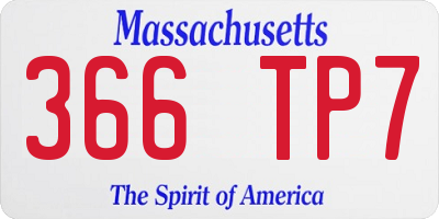 MA license plate 366TP7