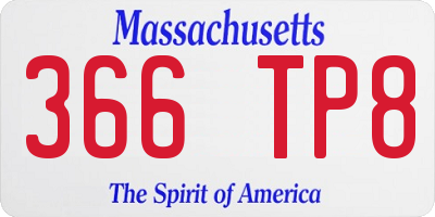 MA license plate 366TP8