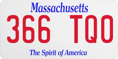 MA license plate 366TQ0