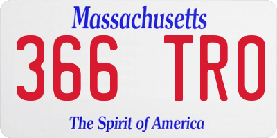 MA license plate 366TR0