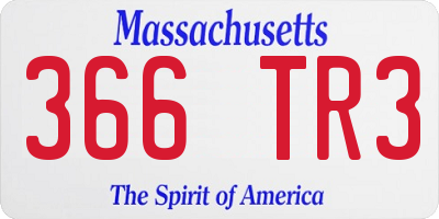 MA license plate 366TR3