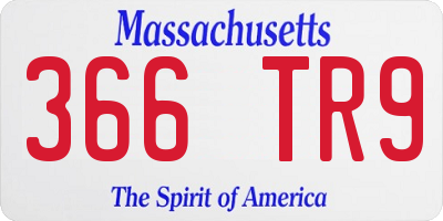 MA license plate 366TR9