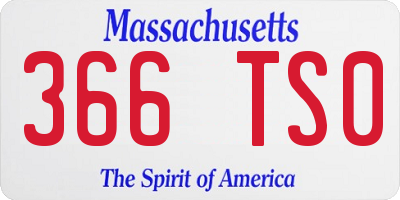 MA license plate 366TS0