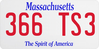 MA license plate 366TS3