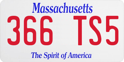 MA license plate 366TS5