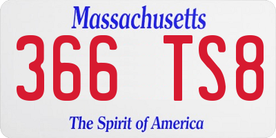 MA license plate 366TS8