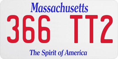 MA license plate 366TT2