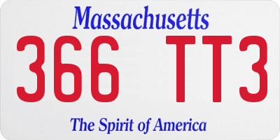 MA license plate 366TT3