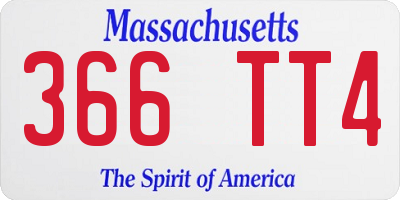 MA license plate 366TT4