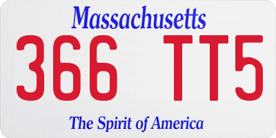 MA license plate 366TT5