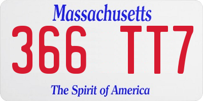 MA license plate 366TT7