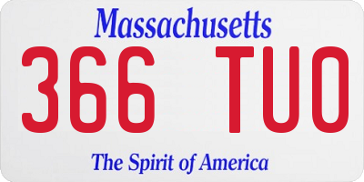 MA license plate 366TU0