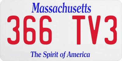 MA license plate 366TV3