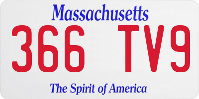MA license plate 366TV9