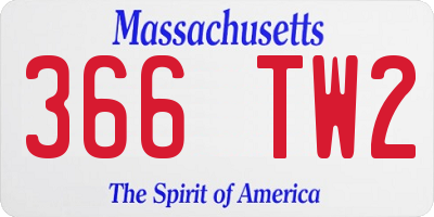 MA license plate 366TW2