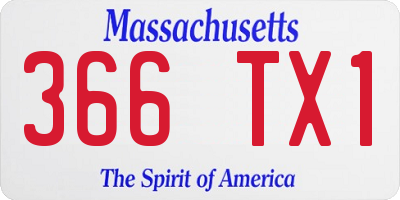 MA license plate 366TX1