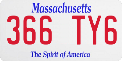 MA license plate 366TY6