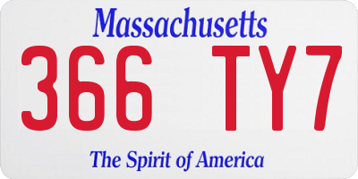 MA license plate 366TY7