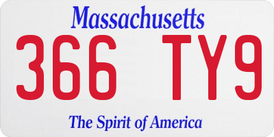MA license plate 366TY9