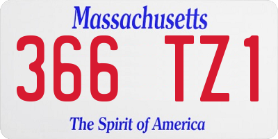 MA license plate 366TZ1