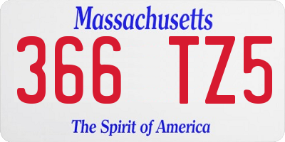 MA license plate 366TZ5