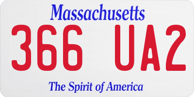 MA license plate 366UA2