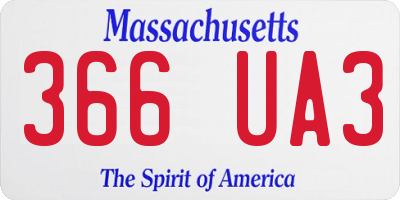 MA license plate 366UA3