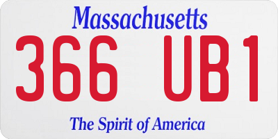 MA license plate 366UB1