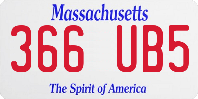 MA license plate 366UB5