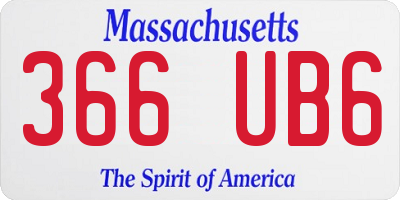 MA license plate 366UB6